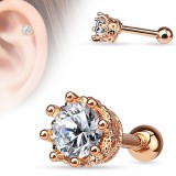 Cartilage hélix, tragus 64 - Zircone PVD rose