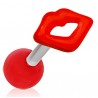 Cartilage hélix, tragus 282 - Acrylique bouche rouge
