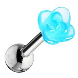 Cartilage hélix, tragus 283 - Acrylique fleur bleu-clair