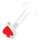 Piercing labret téflon 35 - Pique peint rouge