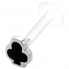 Piercing micro-labret téflon 37 - Trèfle coloré en noir