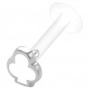 Piercing labret téflon trèfle coloré blanc (37)