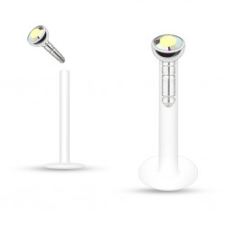 Piercing micro-labret téflon 02 - Cristal aurora