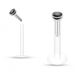 Piercing micro-labret téflon 02 - Cristal noir