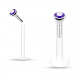 Piercing micro-labret téflon 02 - Cristal lilas
