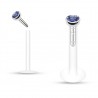 Piercing micro-labret téflon 02 - Cristal bleu