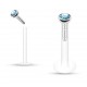 Piercing micro-labret téflon 02 - Cristal bleu-clair