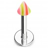 Piercing micro-labret acry 15 - Pointe rose et vert