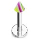 Piercing micro-labret acry 15 - Pointe lilas et vert