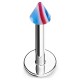 Piercing micro-labret acry 15 - Pointe rouge et bleu