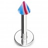 Piercing micro-labret acry 15 - Pointe rouge et bleu