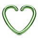 Piercing hélix 151 - Plaqué-titane vert-pomme cœur
