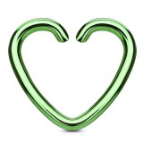 Piercing hélix 151 - Plaqué-titane vert-pomme cœur