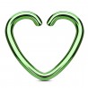 Piercing hélix 151 - Plaqué-titane vert-pomme cœur