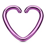 Piercing hélix 151 - Plaqué-titane lilas cœur