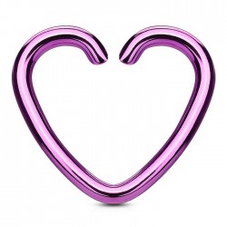 Piercing hélix 151 - Plaqué-titane lilas cœur