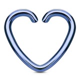 Piercing hélix 151 - Plaqué-titane bleu cœur