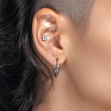 Cartilage hélix, tragus 294 - Quatre cristaux auroras