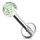 Piercing micro-labret acry 24 - Boule paillettes vert-pomme