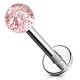 Piercing micro-labret acry 24 - Boule paillettes rouge