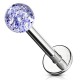 Piercing micro-labret acry 24 - Boule paillettes bleue