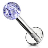 Piercing micro-labret acry 24 - Boule paillettes bleu
