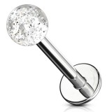 Piercing micro-labret acry 24 - Boule paillettes transparente