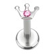 Piercing micro-labret 44 - Couronne cristal rose