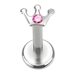 Piercing micro-labret 44 - Couronne cristal rose