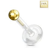 Piercing micro-labret téflon OR-14k jaune boule