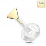 Piercing micro-labret téflon OR-14k jaune triangle