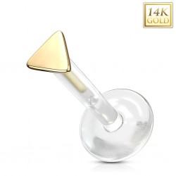 Piercing micro-labret téflon OR-14k jaune triangle