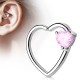 Piercing hélix 142 - Cristal cœur rose