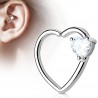 Piercing hélix 142 - Cristal cœur transparent
