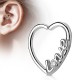 Piercing hélix 144 - Gris love cristal transparent