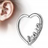 Piercing hélix 144 - Gris love cristal transparent