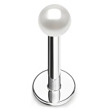 Piercing labret acrylique 12 - Perle blanche