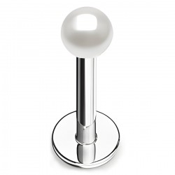 Piercing labret acrylique 12 - Perle blanche