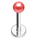 Piercing labret acrylique 12 - Perle rouge