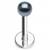 Piercing labret acrylique 12 - Perle noire