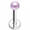 Piercing labret acrylique 12 - Perle lilas