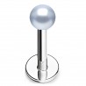 Piercing labret acrylique 12 - Perle bleu-clair
