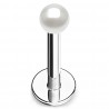 Piercing micro-labret acry 47 - Perle brillante blanche