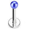 Piercing micro-labret acry 47 - Perle brillante bleue