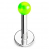 Piercing micro-labret acry 47 - Perle brillante vert-pomme
