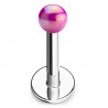 Piercing micro-labret acry 47 - Perle brillante lilas