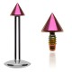 Piercing micro-labret 32 - Petite pointe lilas pas de vis interne