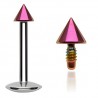 Piercing micro-labret 32 - Petite pointe lilas pas de vis interne