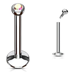 Piercing micro-labret 17 - Cristal aurora pas de vis interne