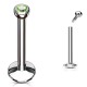 Piercing micro-labret 17 - Cristal vert-pomme pas de vis interne